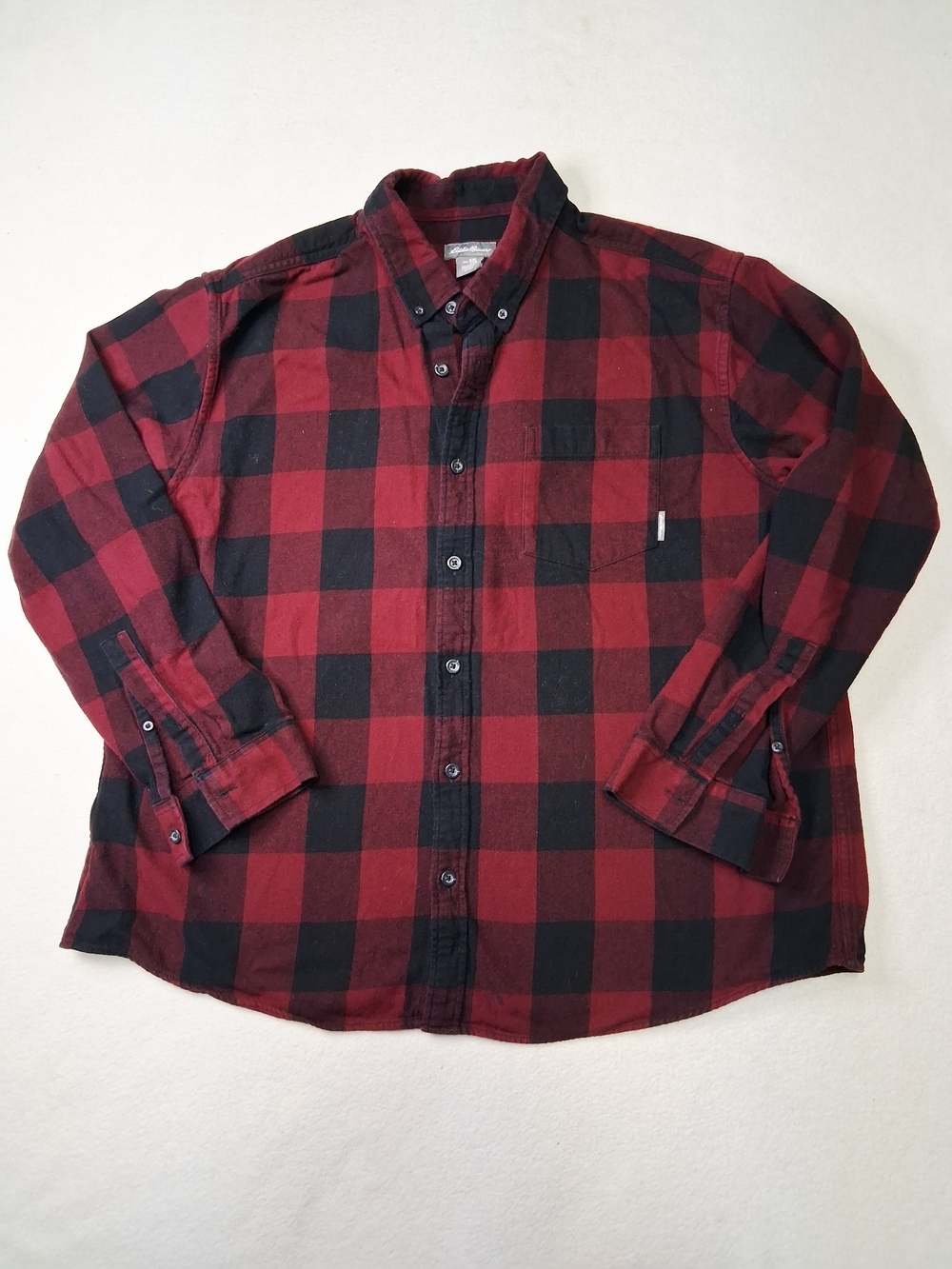 Eddie Bauer Red and Black Buffalo Plaid Button-Down Shirt